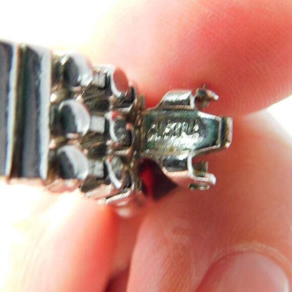 Vintage Clear & Red Rhinestone Clip-On Earrings, Lot of 2 Austria (Red) Dressy - Picture 11 of 16